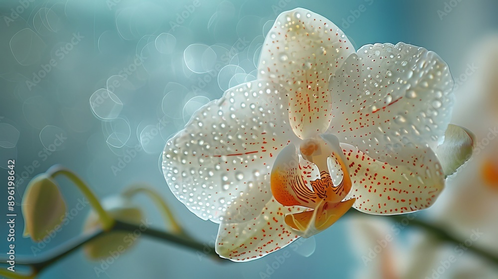 Macro shot of a white orchid with intricate patterns Macro shot of a white orchid with intricate patterns