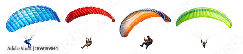 Parachuting skydiver png cut out element set photo