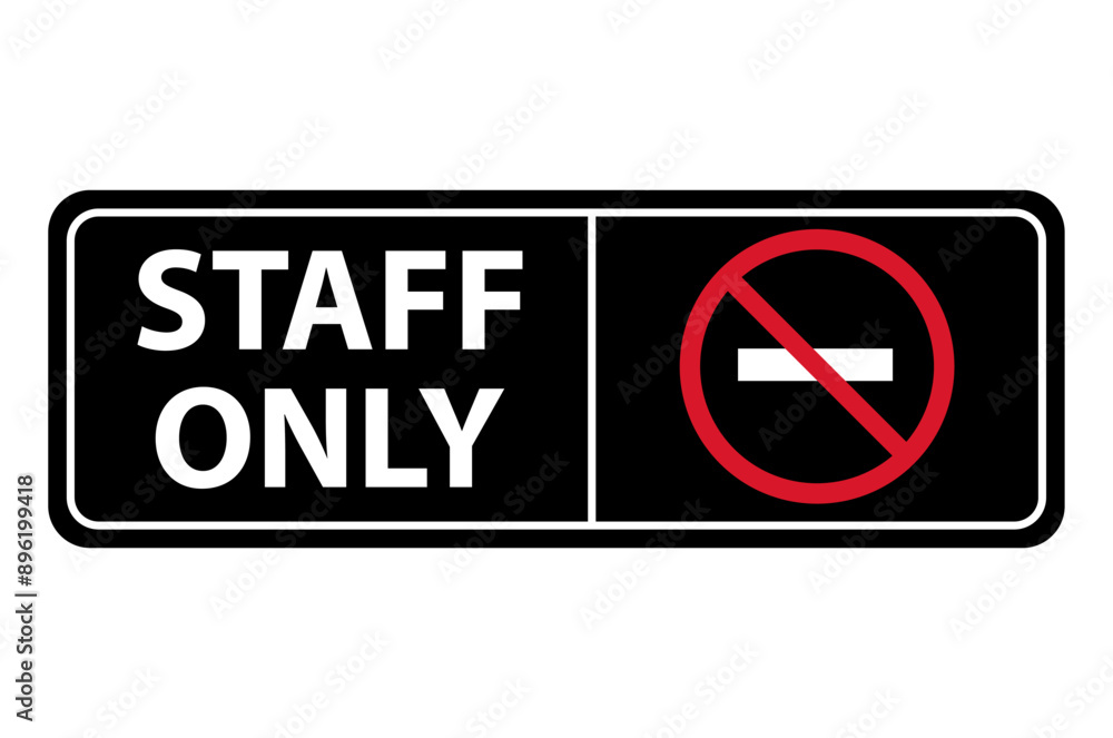 Only staff icon, danger zone symbol, safety entry person sign vector illustration Only staff icon, danger zone symbol, safety entry person sign vector illustration