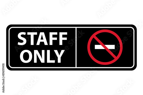 Only staff icon, danger zone symbol, safety entry person sign vector illustration