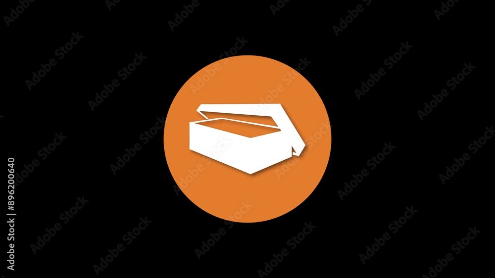 Index card icon brown color simple shape circle animation black background Index card icon brown color simple shape circle animation black background