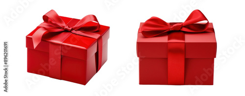 Red gift box present set