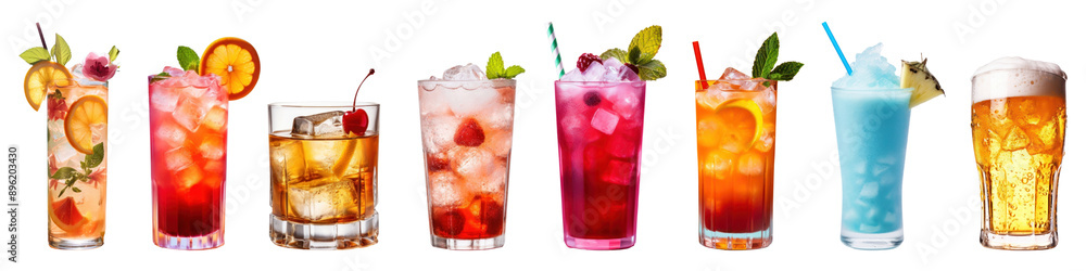 Cocktail drink png cut out element set Cocktail drink png cut out element set