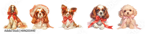 Cute dog illustration png cut out element set photo