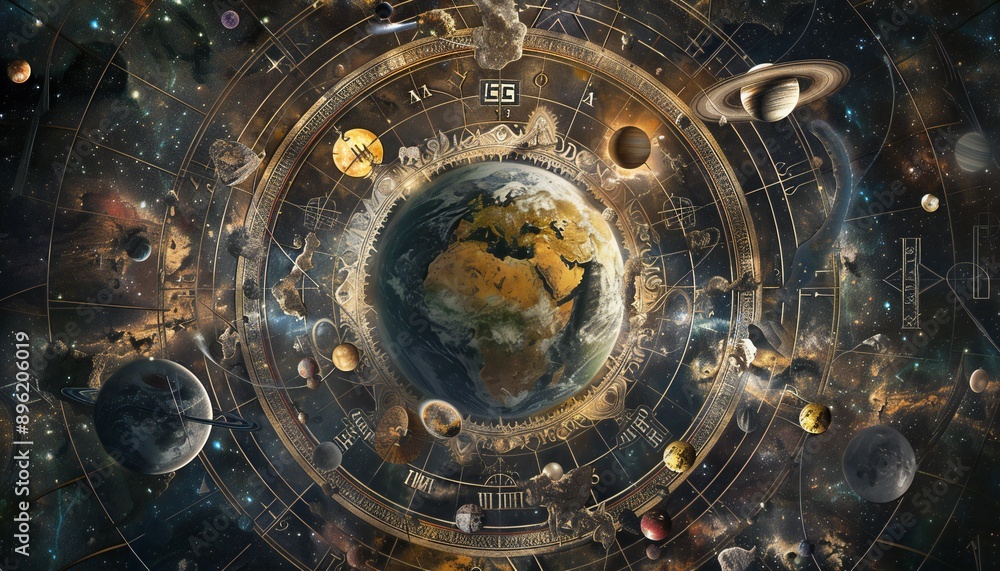 A swirling ballet of planets and celestial bodies pirouette across the cosmos A swirling ballet of planets and celestial bodies pirouette across the cosmos