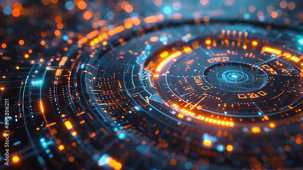 A high-resolution image of a futuristic data visualization. A high-resolution image of a futuristic data visualization.