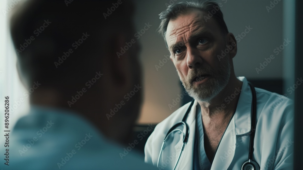 Consultation with a doctor delivering bad news Consultation with a doctor delivering bad news