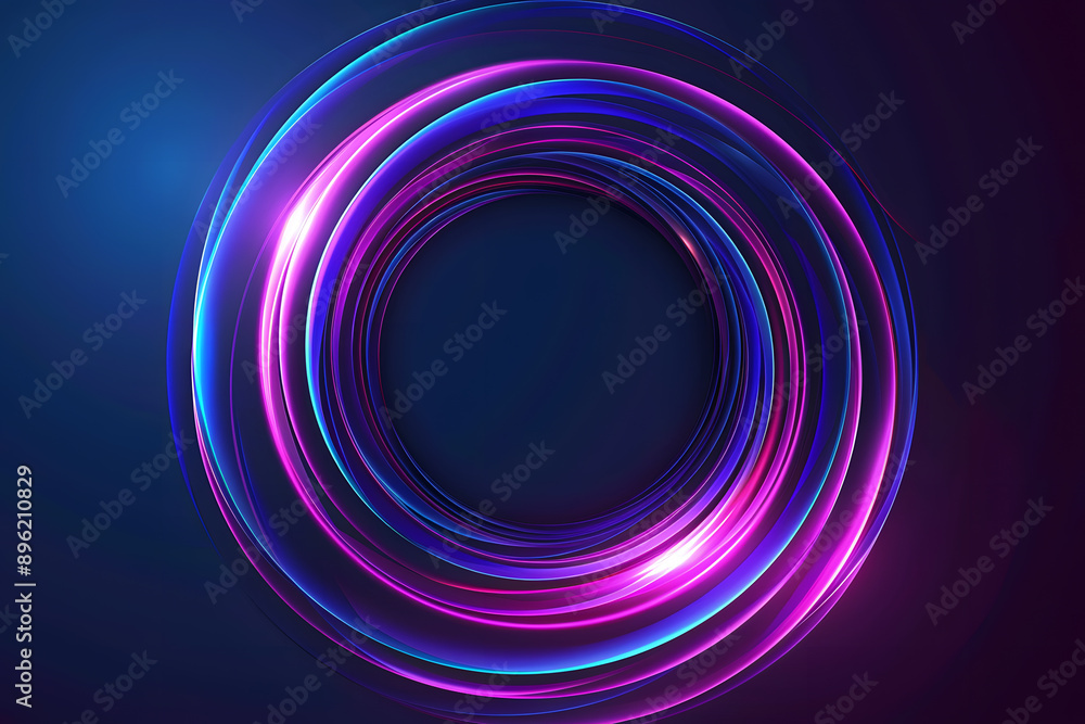 Neon ring with blue and pink light on dark background. Neon ring with blue and pink light on dark background.