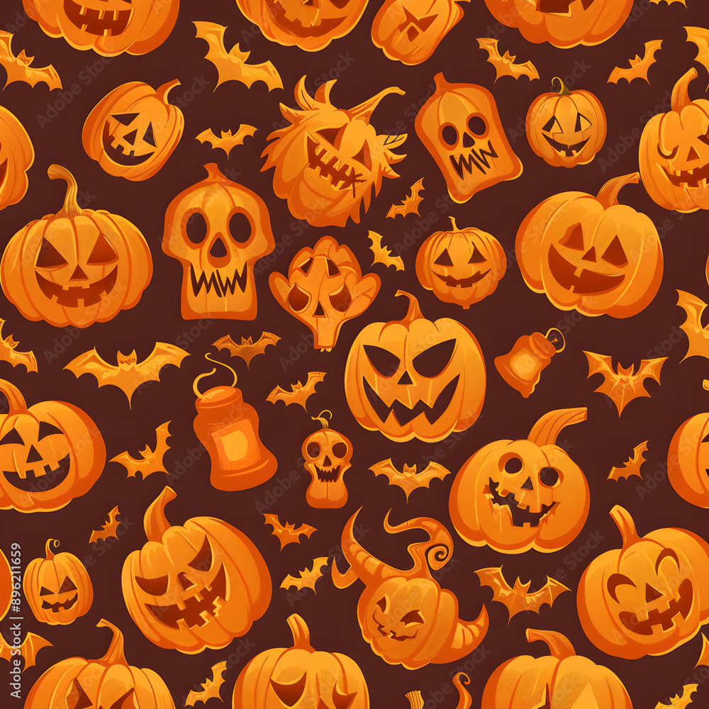 Halloween vector seamless pattern Halloween vector seamless pattern