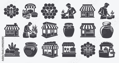 Honey production sale, healthy ingredient food breakfast