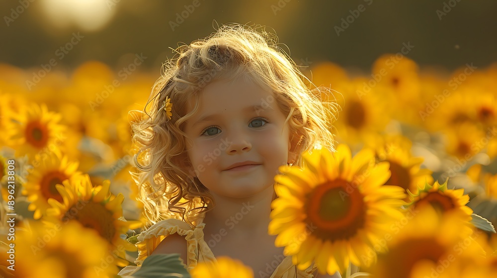 A hyper-realistic photograph of A candid moment of a child playing in a field of sunflowers, with the bright yellow flowers surrounding them and the joyful expression on their face, celebrating A hyper-realistic photograph of A candid moment of a child playing in a field of sunflowers, with the bright yellow flowers surrounding them and the joyful expression on their face, celebrating
