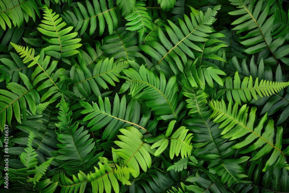 Green Fern Fronds Background Green Fern Fronds Background
