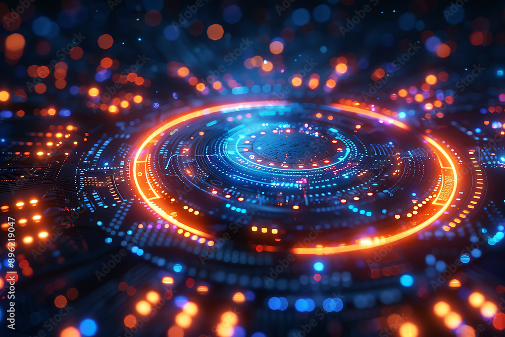A binary background with dark blue and touches of neon highlights creating a technological and futuristic aesthetic A binary background with dark blue and touches of neon highlights creating a technological and futuristic aesthetic