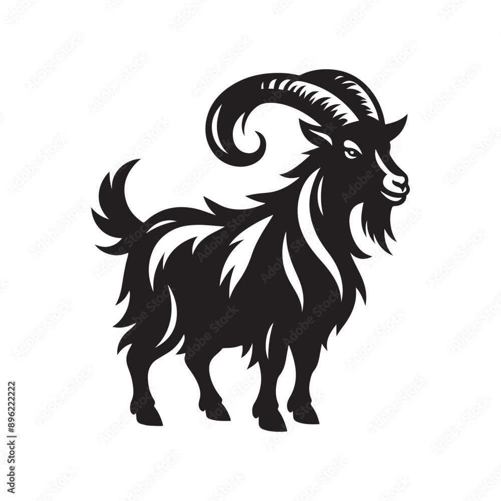 Goat silhouette vector illustration template Goat silhouette vector illustration template