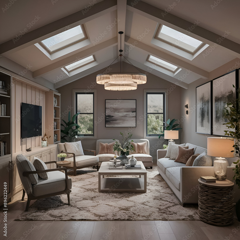 Create a cozy and modern living room with a touch of elegance Create a cozy and modern living room with a touch of elegance