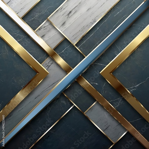 Abstract and modern background, a combination of metallic and stone textures, blue and gray.