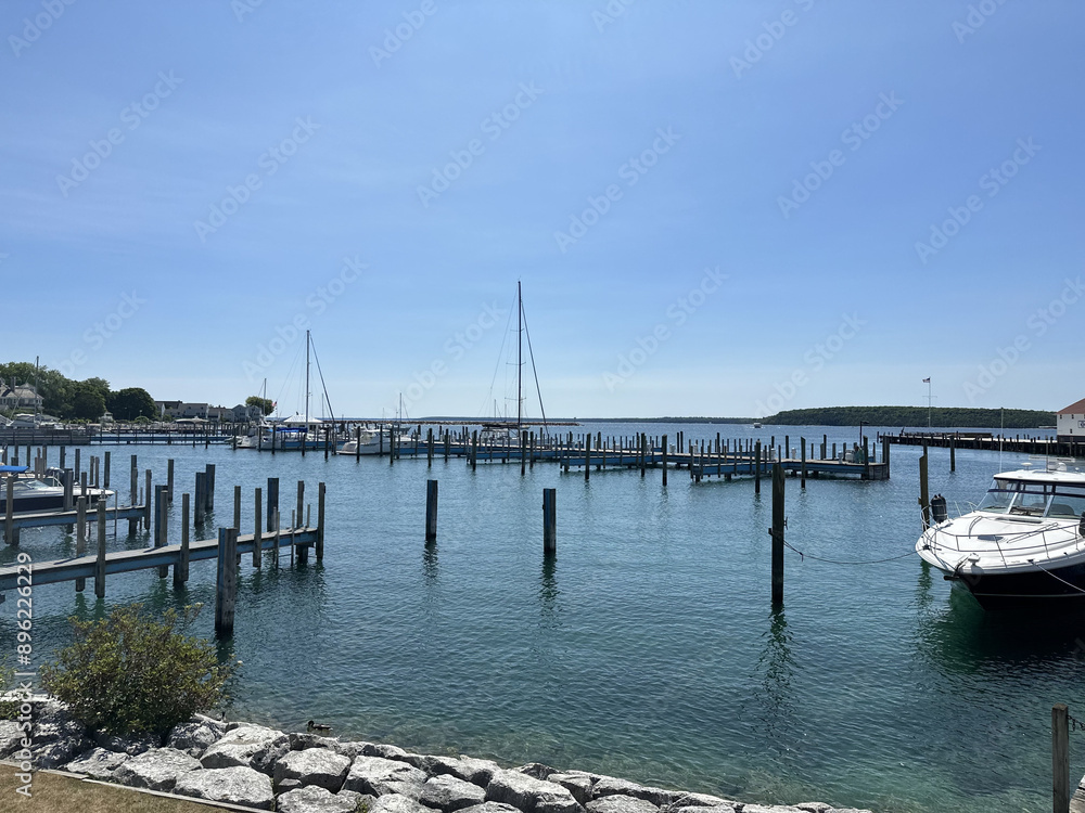 Marina at Mackinac Island Michigan great lakes Marina at Mackinac Island Michigan great lakes