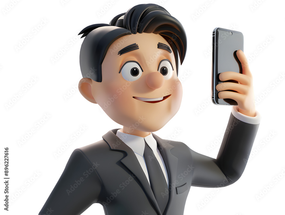 3d cartoon guy character using cell phone and taking a selfie isolated on transparent background 3d cartoon guy character using cell phone and taking a selfie isolated on transparent background