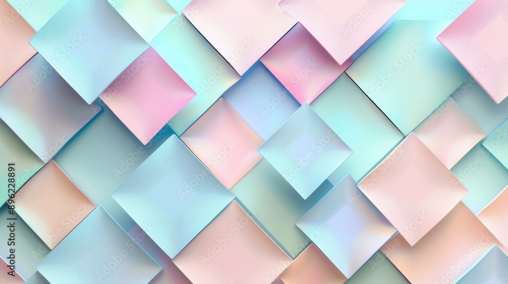 Abstract delicate geometric shapes in pastel tones. Background of squares and diamonds. Abstract delicate geometric shapes in pastel tones. Background of squares and diamonds.