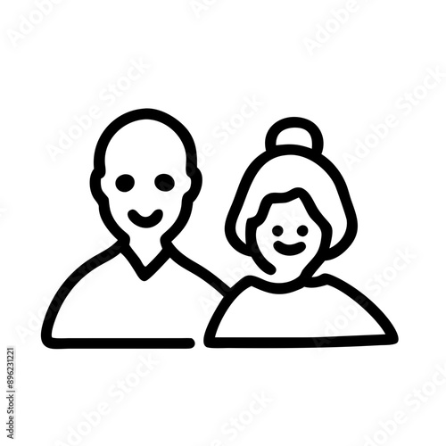 Großeltern Icon Oma Opa Symbol familie