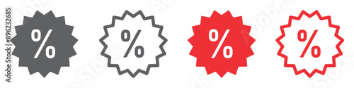 Set of labels. Percent price tag icon, sale, discount. Tags, sticker, special offer. Price tags vector.