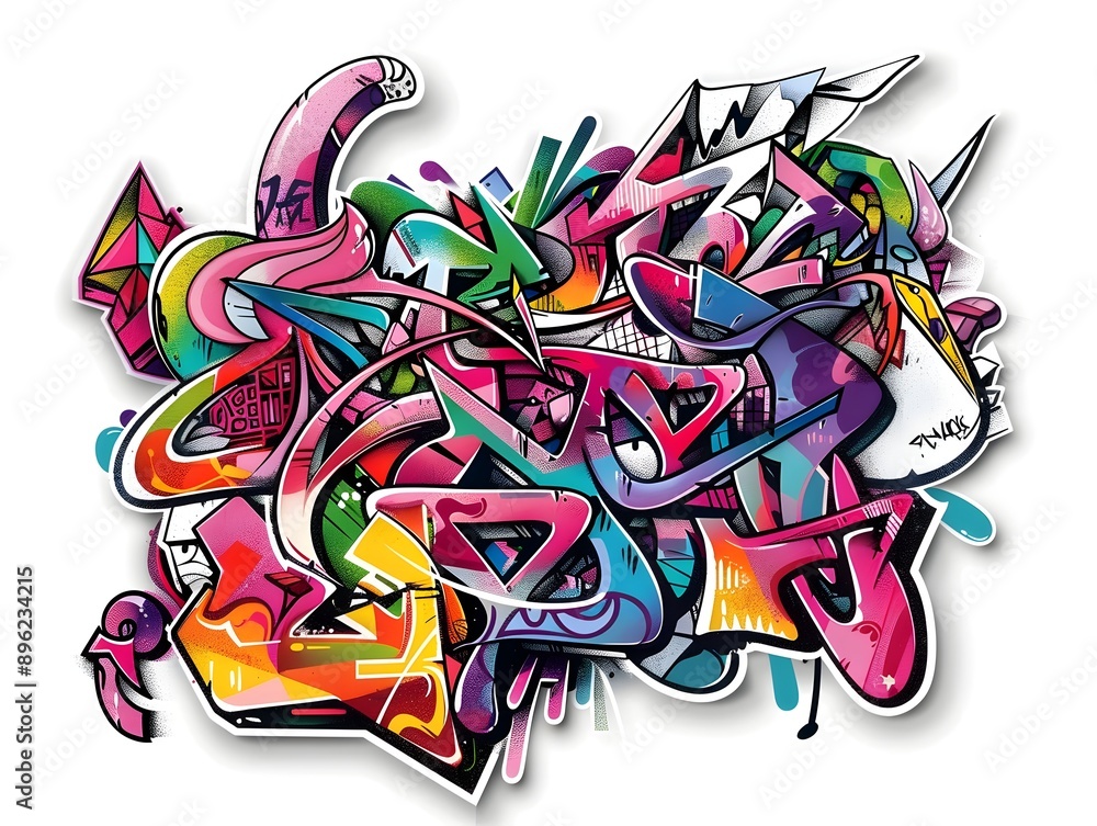 Stylish Streetwear Graffiti Sticker Design for Shirt and Apparel Stylish Streetwear Graffiti Sticker Design for Shirt and Apparel