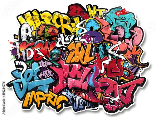 Stylish Streetwear Graffiti Sticker Design for Shirt and Apparel © Everything by Rachan