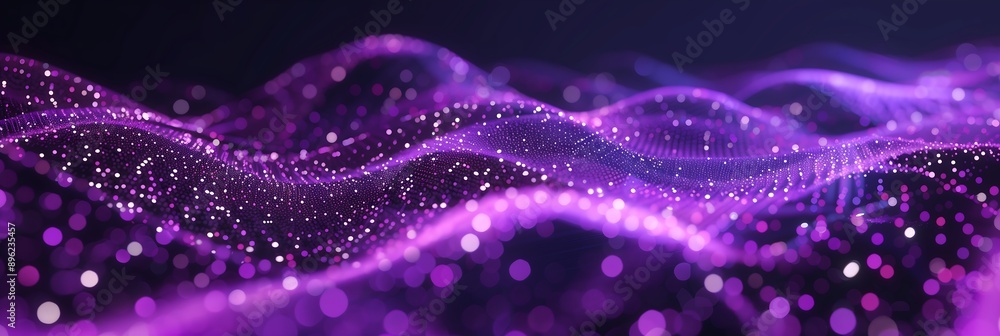 Abstract Purple Waves with Bokeh Lights Abstract Purple Waves with Bokeh Lights