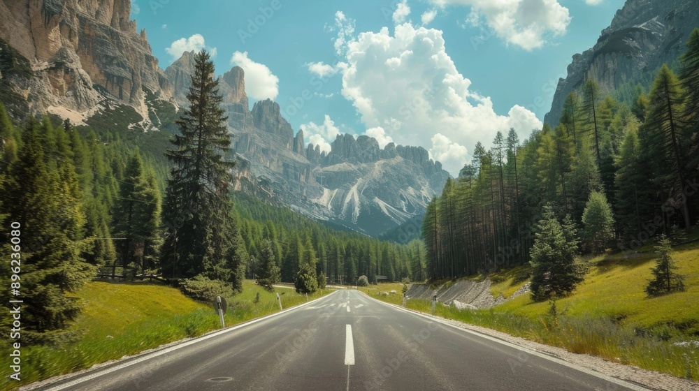 Fototapeta premium Winding road through mountains