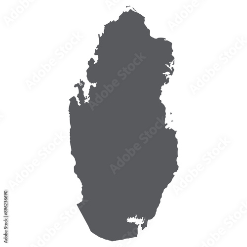 Qatar map. Map of Qatar in grey color