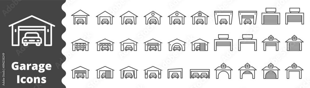 garage icon line vector illustration garage icon line vector illustration