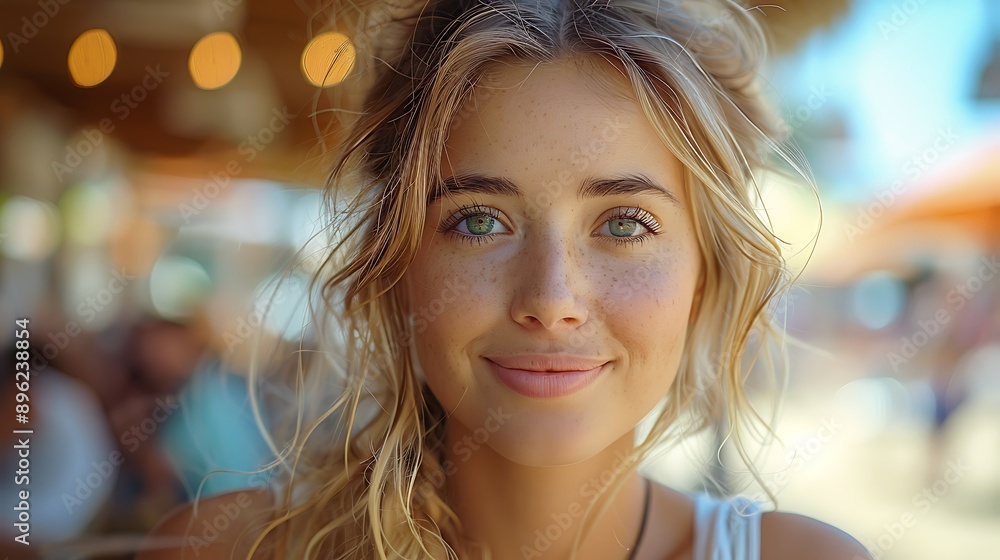 Fototapeta premium A realistic photograph, 8K resolution, shot on professional DSLR camera, tack-sharp focus, exquisite detail, high dynamic range,A spontaneous shot of friends talking at a tourist spot, illustrating 