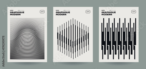 Abstract modern posters set. Minimal vector design.
