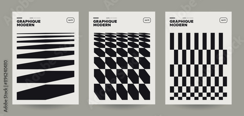 Abstract modern posters set. Minimal vector design.