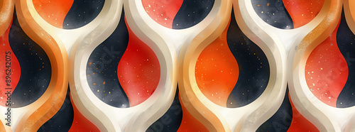 Illustration inspired by 1960s wallpaper_5.  Aspect ratio 65_24