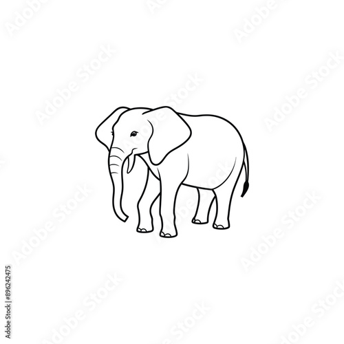 elephant illustration elephant, animal, isolated, mammal, wildlife, white, wild, big, trunk, zoo, nature, large, vector, safari, silhouette, illustration, pachyderm, tusk, walking, standing, elephants © Akash