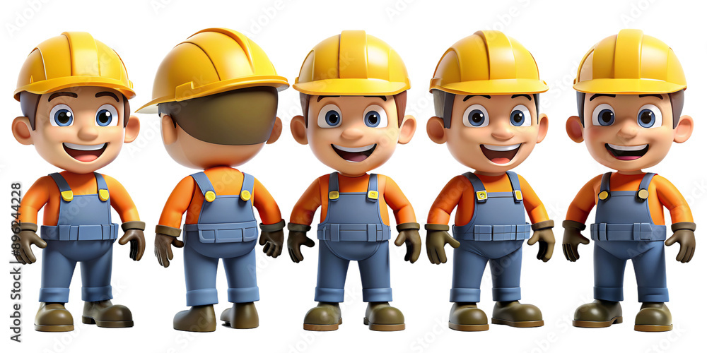 character set, male worker in a helmet character set, male worker in a helmet