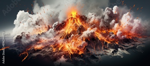 Wallpaper Mural Top view of volcanic eruption Torontodigital.ca