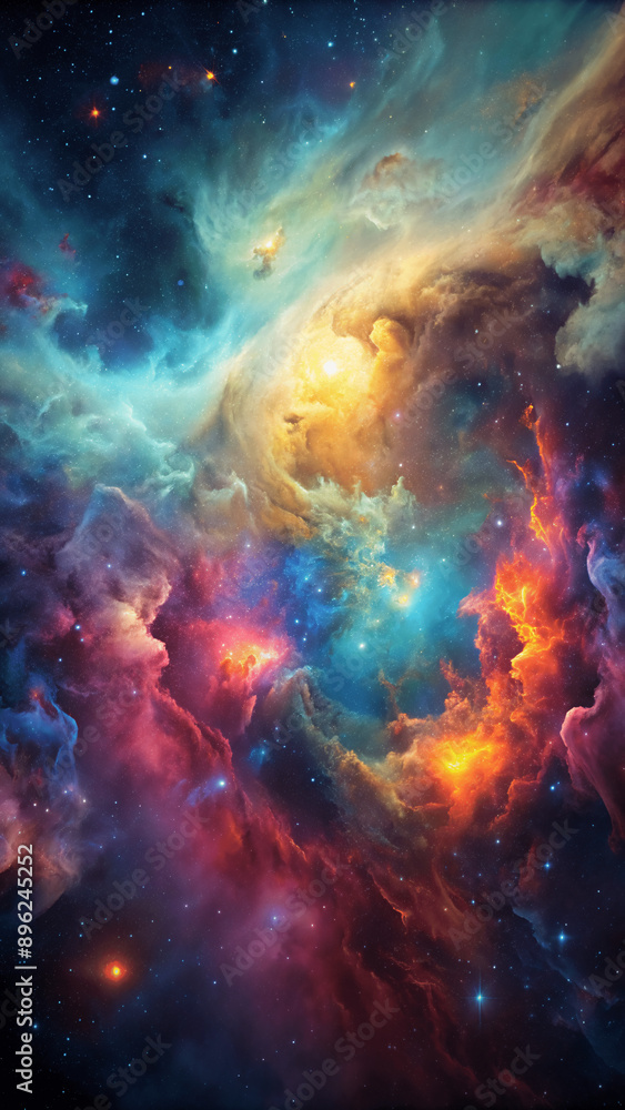 Colorful nebula, abstract space phone wallpaper Colorful nebula, abstract space phone wallpaper