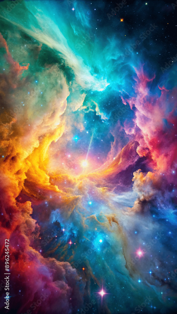 Colorful nebula, abstract space phone wallpaper Colorful nebula, abstract space phone wallpaper