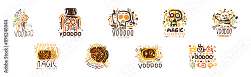Voodoo Original Design Logo and Label Collection Vector Set