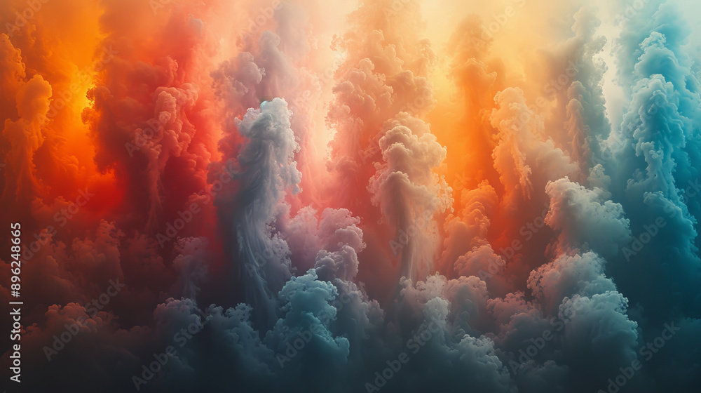 Obraz premium Colorful abstract cloudscape with gradients of