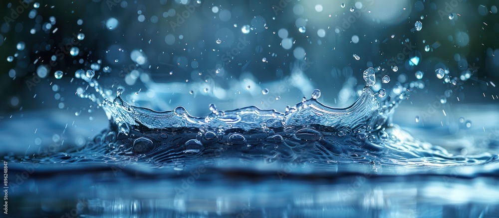 close up splash of blue water droplets close up splash of blue water droplets
