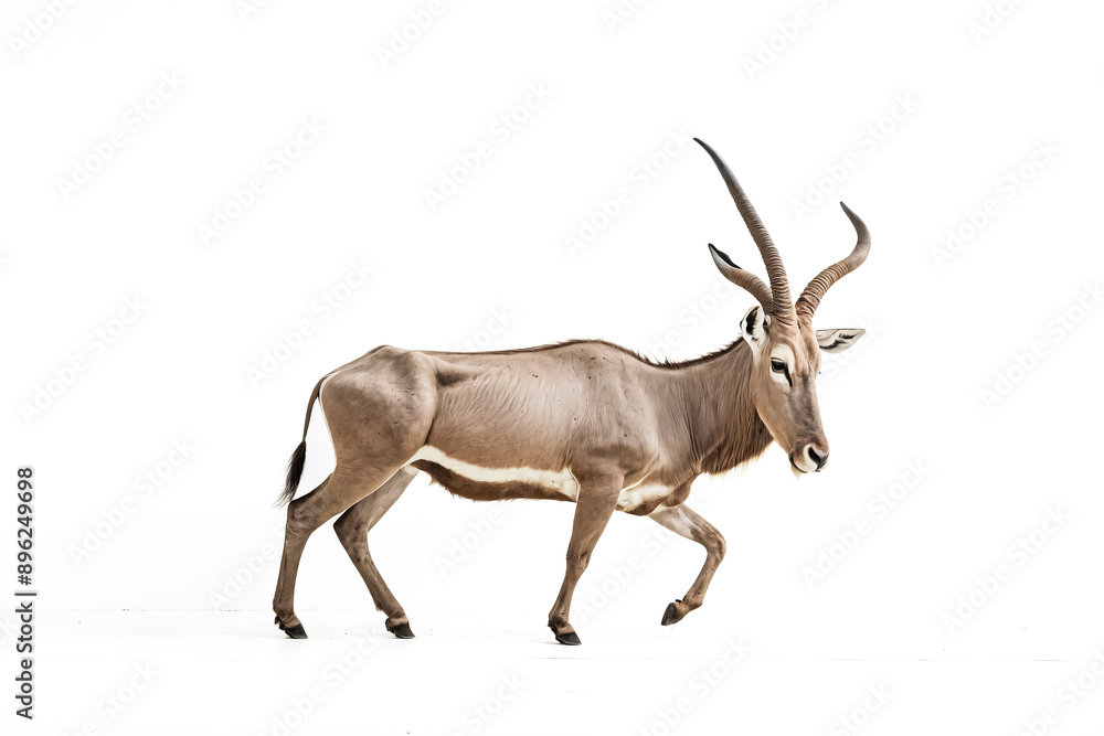 Sable Antelope Walking on White Background Sable Antelope Walking on White Background