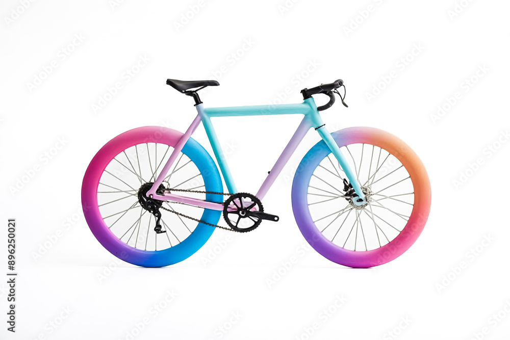 Fototapeta premium Colorful bicycle isolated on white background
