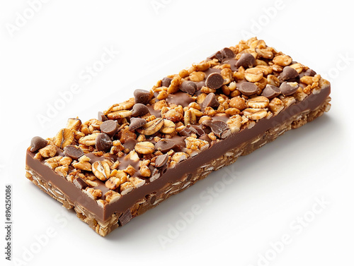 Chocolate Covered Granola Bar With Oats and Chocolate Chips