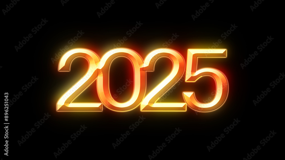 Golden text 2025 Happy New Year! holiday. Countdown to the new year 2025 festival. 3D Illustration Golden text 2025 Happy New Year! holiday. Countdown to the new year 2025 festival. 3D Illustration