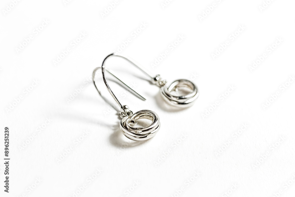 Silver Earrings With a Modern Design Silver Earrings With a Modern Design