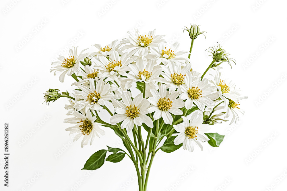 Fototapeta premium Delicate White Flowers on White Background