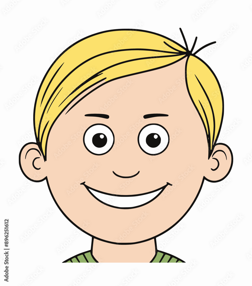 Obraz premium happy and nice head man with hairstyle, vector illustration